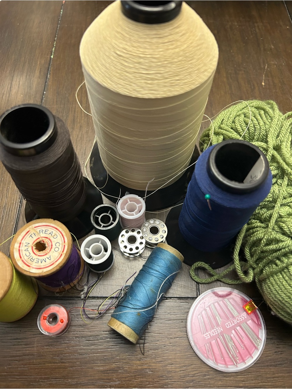 Thread & Notions Set — Cream, Navy, Brown, Teal, Lime
